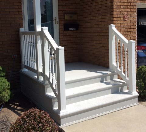 Precast Steps and Vinyl Railings