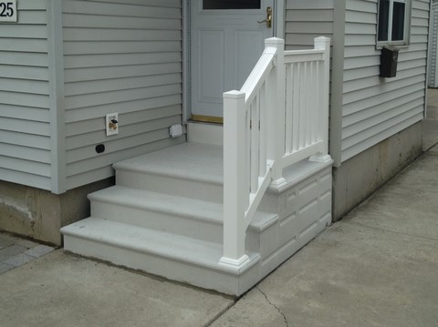 Pre-cast Steps and Vinyl Railings