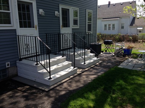 Precast Concrete Steps and Wrought Iron Railings