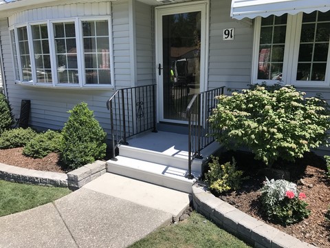 Precast Concrete Steps and Wrought Iron Railings