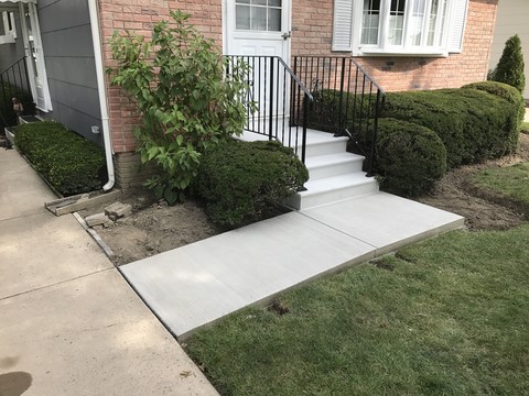 Precast Concrete Steps and Wrought Iron Railings