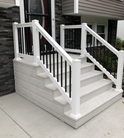 Precast Steps and Vinyl Railings