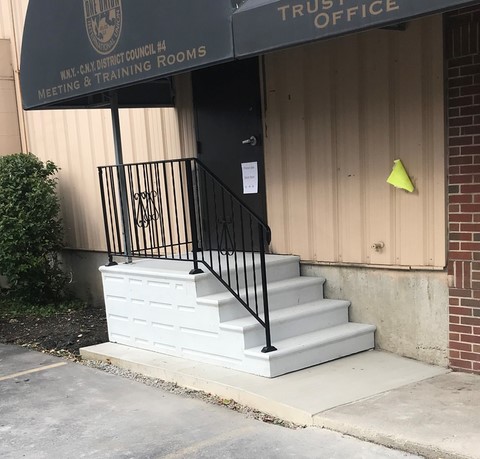 Precast Concrete Steps and Wrought Iron Railings